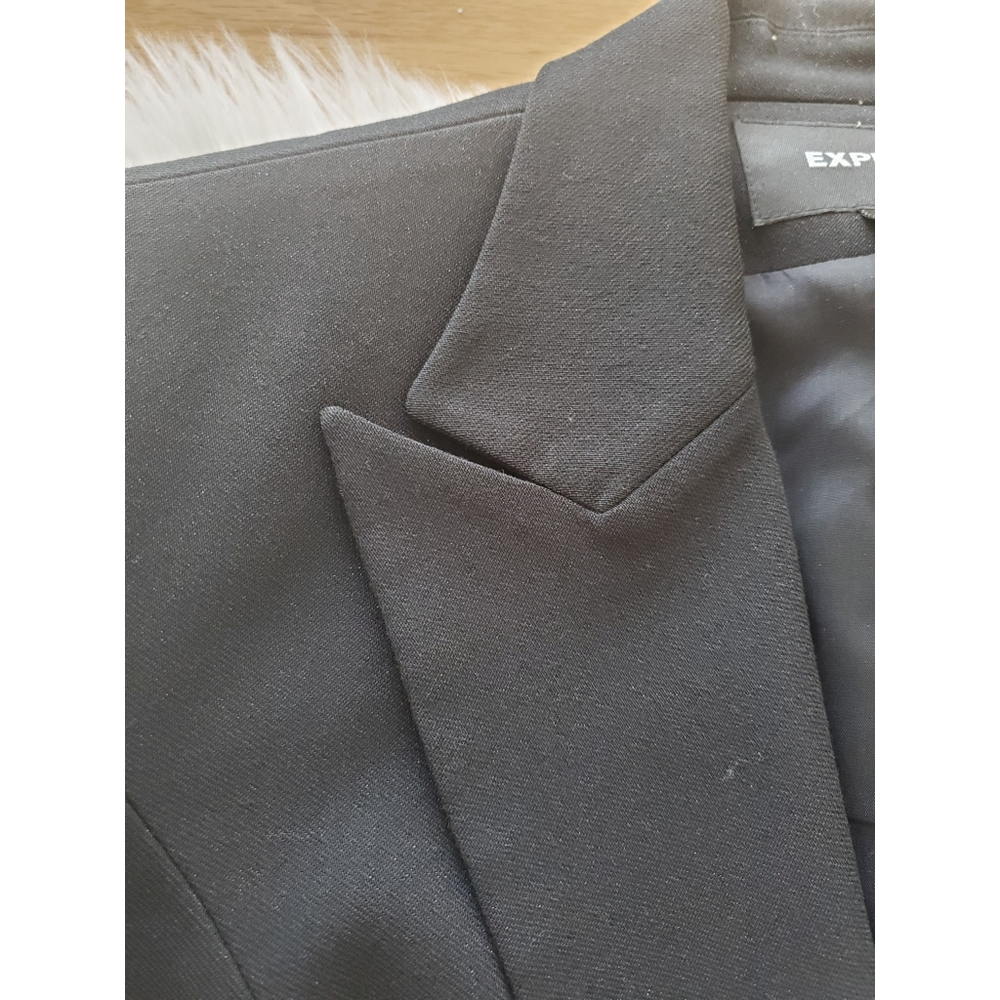 Express Black Shimmer Single Button Blazer Sz 1/2 - image 2